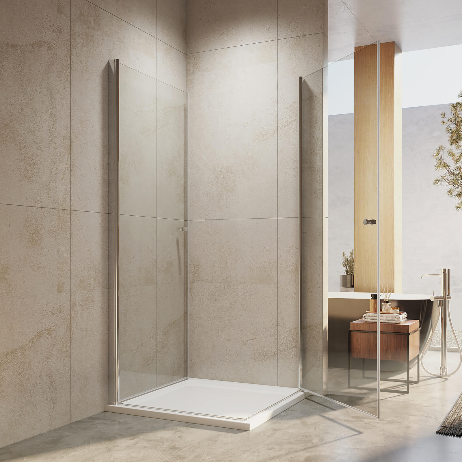 emke-cabine-douche-angle-90x90x195cm-verre-nano image 4