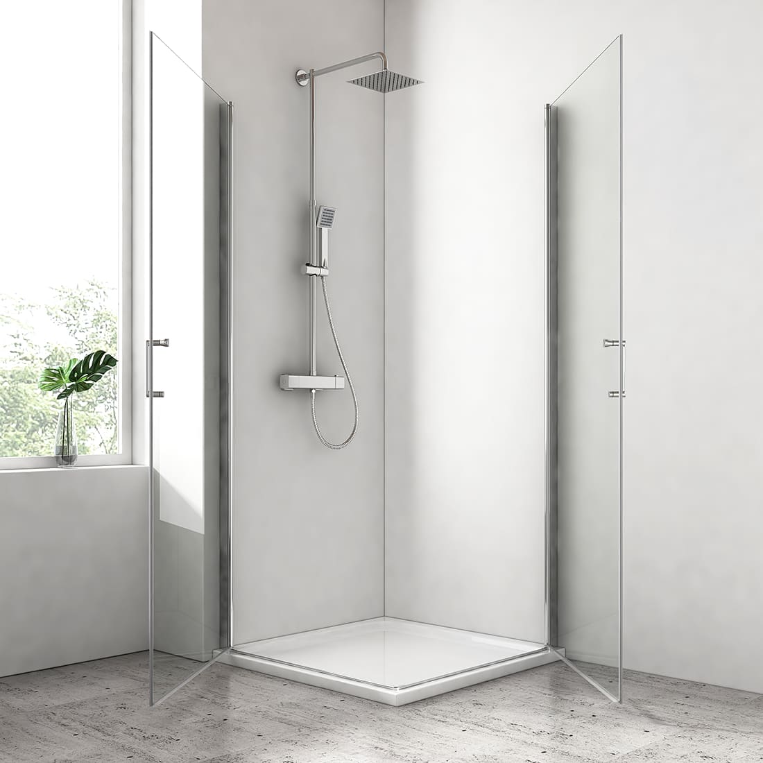 emke-cabine-douche-angle-90x90x195cm-verre-nano image 6