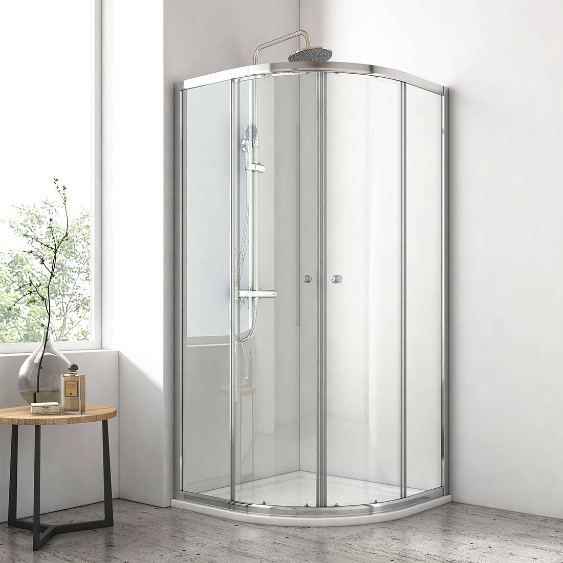 emke-cabine-de-douche-quart-de-cercle-90x90x185-coulissante image 1