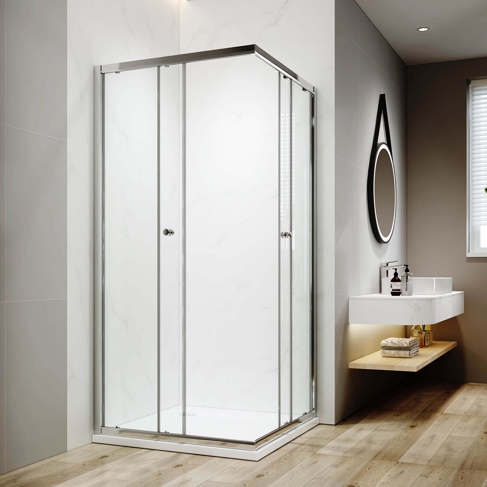 emke-cabine-de-douche-angle-90x90x185-cm-2-portes image 1