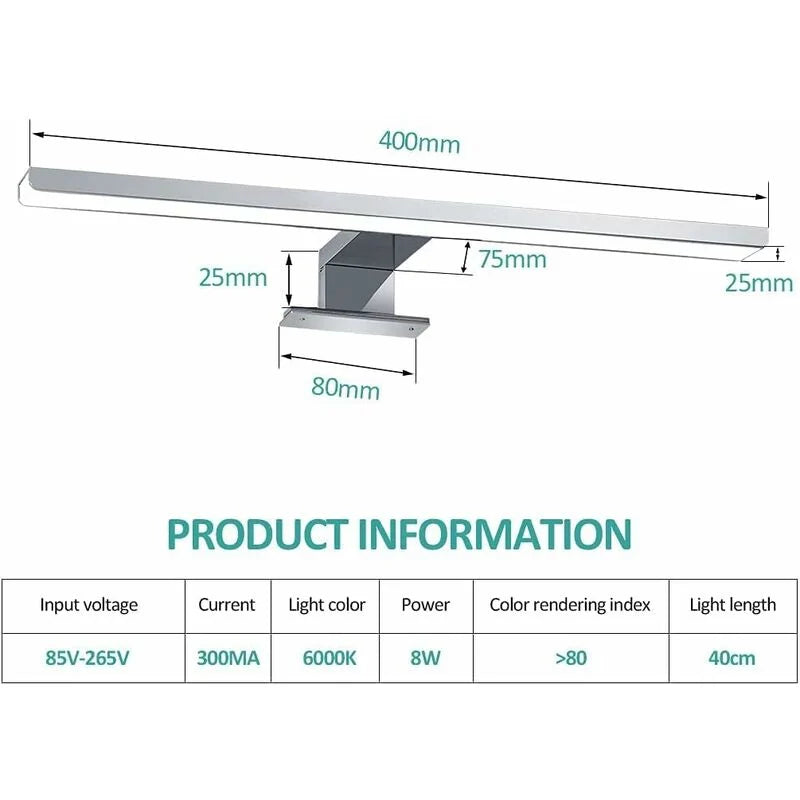emke-luminaire-l08-lampe-miroir-led-40-cm-noir-6000k image 7
